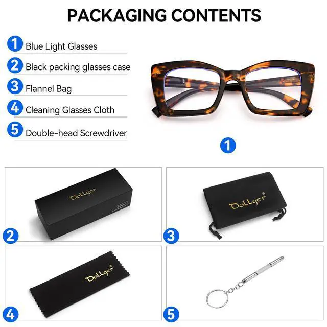 Alt view image 5 of 5 - Dpllger Retro Thick Blue Light Blocking Glasses, oversized Rectangle Glasses Frame for Women Men For Computer Phone