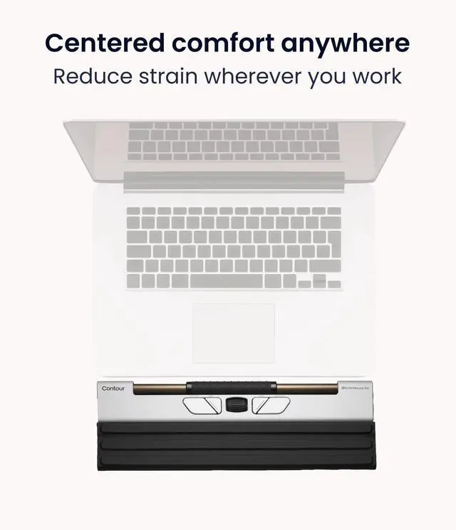 Alt view image 4 of 5 - Contour Design Rollermouse Go - Portable Wireless Roller Mouse for Carpal Tunnel Relief, Compact Mouse with Bluetooth & USB, Ambidextrous 5-Button Design, Lightweight Aluminum, Mac & PC Compatible