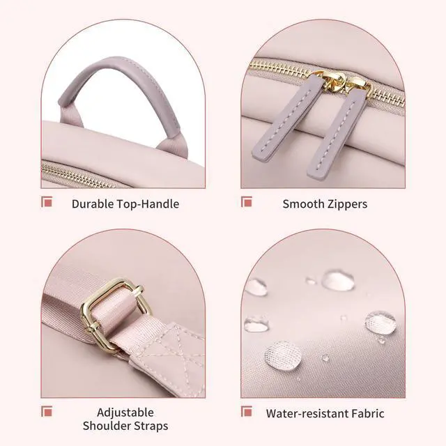 Alt view image 3 of 5 - GOLF SUPAGS Stylish Laptop Backpack for Women Computer Bag Fits 14 Inch Notebook Travel College Work Backpacks Purse (Pink)