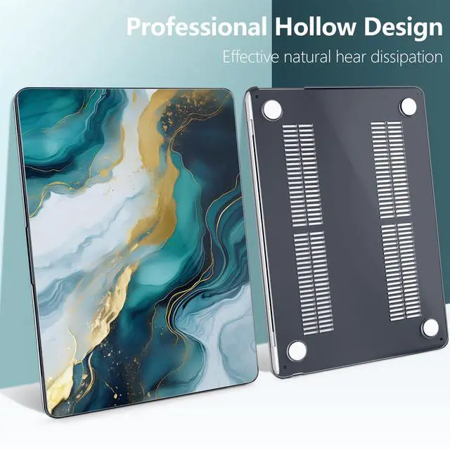 Alt view image 5 of 5 - TWOLSKOO Compatible with M4 MacBook Air 13.6 inch Case 2025-2022 Release M4 A3240 M3 A3113 M2 A2681, Plastic Hard Shell & Keyboard Cover & Type C Adapter & Screen Protector, Graphite Marble