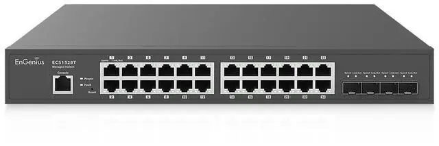 Main image of EnGenius Cloud Managed ECS1528T 24-Port 13 Compact Gigabit Switch w/ 4 SFP+