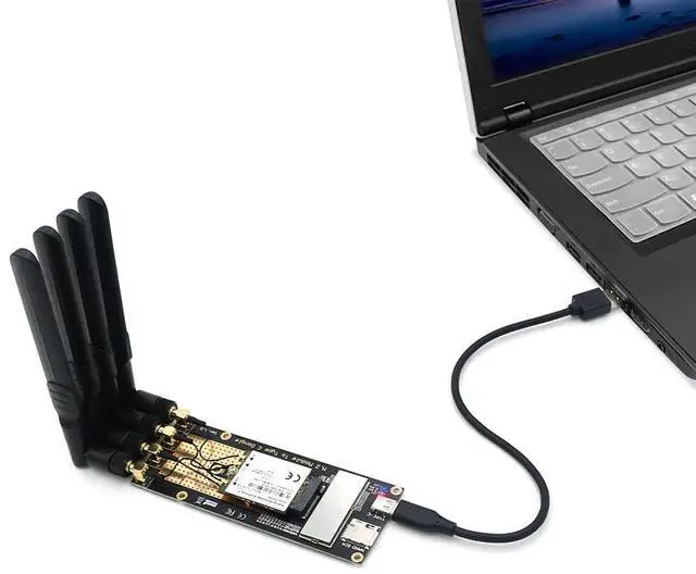 Alt view image 3 of 5 - M.2(M.2) 3G/4G/5G Module to Type C/USB 3.0 Adapter with Nano SIM Card Slot for RM500Q/RM500U /GM800/ SIM8200 Module with 4X 2.4G/5G Antenna