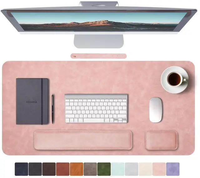 Main image of RENMTURE Large Mouse Pad and Keyboard Wrist Rest, Desk Pad for Keyboard and Mouse, Large Gaming Mouse Pad with Wrist Support, Desk Mat for Work and Gaming (Pink)