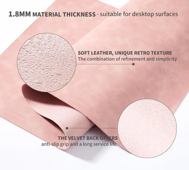 Alt view image 4 of 5 - RENMTURE Large Mouse Pad and Keyboard Wrist Rest, Desk Pad for Keyboard and Mouse, Large Gaming Mouse Pad with Wrist Support, Desk Mat for Work and Gaming (Pink)