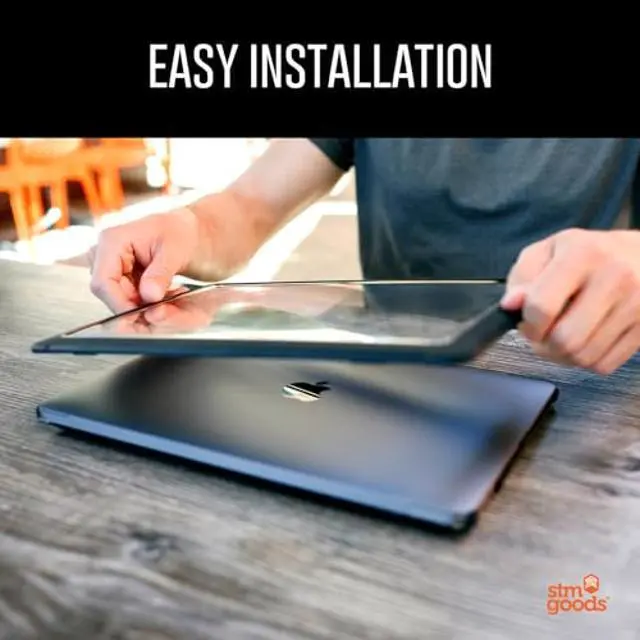 Alt view image 3 of 5 - STM Dux for MacBook Air (13-inch) - M4, 2025/M3, 2024/M2, 2022- Ultra Protective Case - Clear Transparent PC, Rugged Raised TPU Bumpers with Textured Rubber Feet - Black