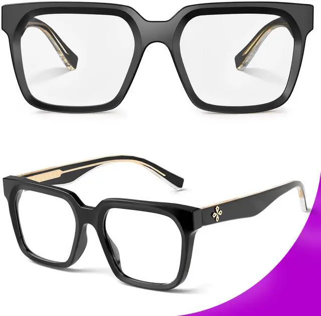 Alt view image 4 of 5 - VISOONE 2 Pack Rectangle TR90 Blue Light Blocking Glasses Computer Eyewear with Preppy Look for Women and Men Cougar