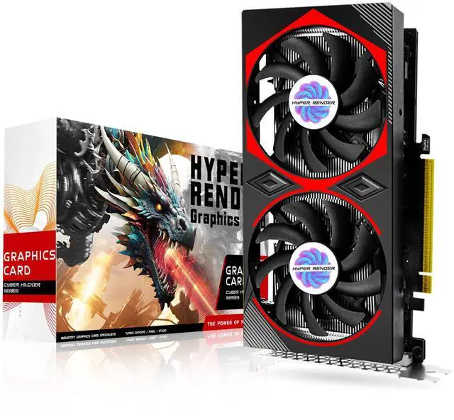 Main image of HyperRender RTX 2060 Super Graphics Card 8GB GDDR6 1440p/4K Gaming GPU - Real-Time Ray Tracing & AI DLSS 3.0 with Dual FrostBlade Fans Ultra-Silent 1650MHz Boost with DP/HDMI Display Tarjeta Gráfica