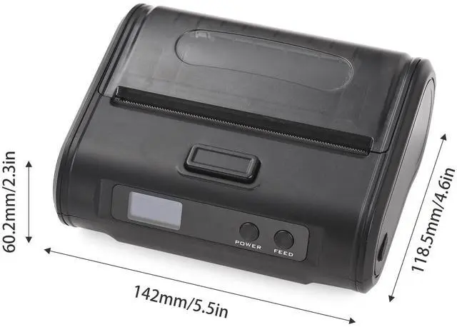Alt view image 2 of 5 - Walfront Thermal Receipt Printer 4in Wireless BT USB Connection POS Printer 70mm / s Fast Printing 203dpi Resolution for Retail Market Delivery Tickets
