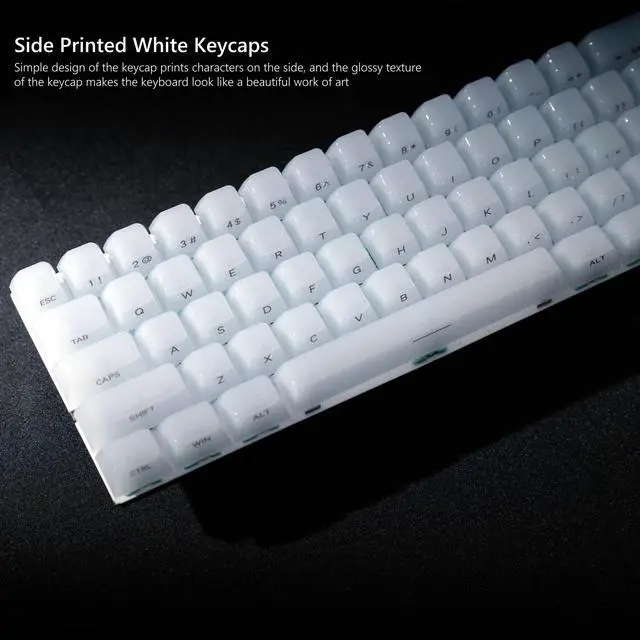 Alt view image 3 of 5 - Womier Keyboard Keycaps Jelly - Ceramic Keycaps Style, Clear White Key Cap, Transparent Side Printed Custom 60 65 75 100 Percent for Cherry MX, Outemu, Gateron Mechanical Keyboards(MDA Profile)