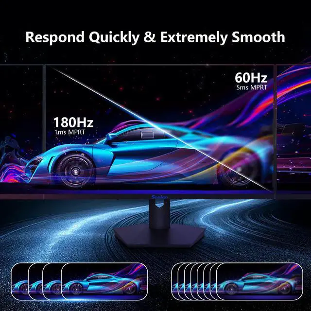 Alt view image 4 of 5 - Sealan 27 inch Gaming Computer Monitor,QHD 2560x1440, 180Hz,1ms, Height Adjustable,FreeSync, sRGB 99% Color Gamut, HDR10,2X HDMI 2.0,2X Display Port,PC Monitor Support Wall Mount Install(75 * 75mm)