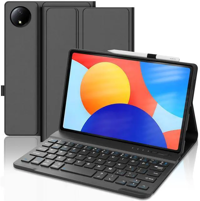 Main image of WINCHKING Backlit Keyboard with Case for Redmi Pad SE 8.7-Inch 2024,7 Colors Backlit, Detachable Bluetooth Wireless Keyboard with Multi-Angle Stand Folio Cover,Black