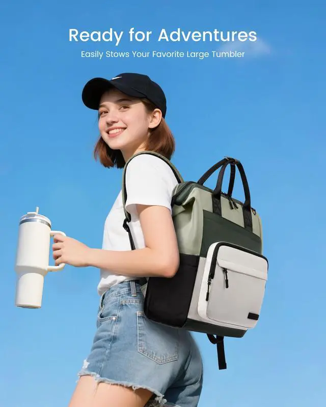 Alt view image 5 of 5 - LOVEVOOK Laptop Backpack for Women, 17 Inch Travel Backpack for Work College Business, Water Resistant Teacher Nurse Bag with Large Capacity, School Bookbag Bags Cute Daypack for Woman Girls