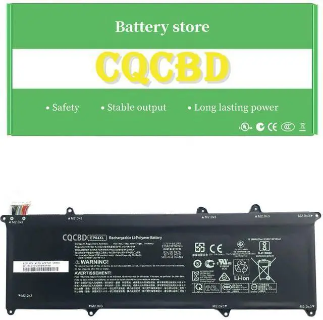 Main image of CQCBD EP04XL Laptop Battery for HP Elite Dragonfly G1 2019 Elite Dragonfly G2 2020 Series EP04056XL HSTNN-DB9J HSTNN-IB8Y L52448-1C1 L52581-005 L52448-241 (7.7V 56.2Wh/7000mAh)