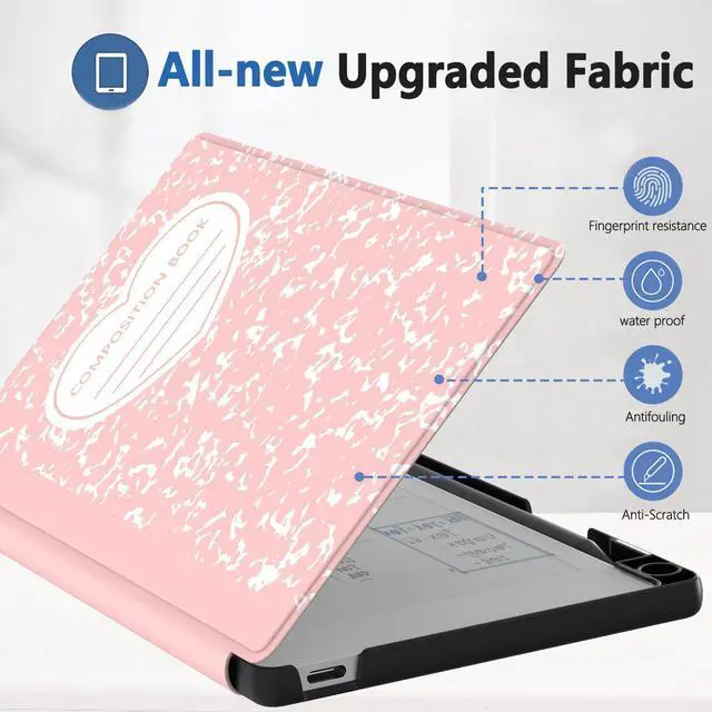 Alt view image 3 of 5 - E NET-CASE Case for Remarkable Paper Pro Move 7.3", Skin Touch Feeling Book Folio Cover with Built-in Pen Holder for Remarkable Paper Pro Move 7.3" 2025 Released (Pink Love)