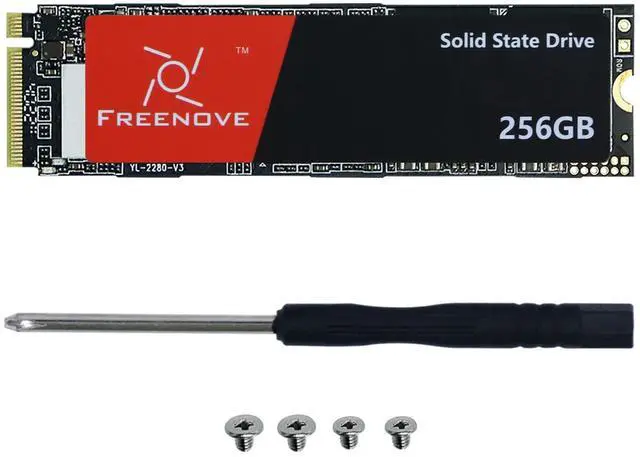Main image of Freenove 256GB M.2 NVMe SSD for Raspberry Pi 5 M.2 HAT Adapter NAS Kit, Solid State Drive, Size 2280, PCIe 2.0/3.0, Tested Speed 800 MB/s
