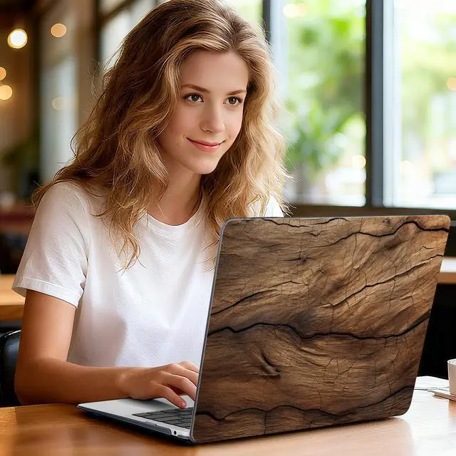 Alt view image 2 of 5 - Yebiseven for M1 MacBook Air 13 inch Case 2021 2020 2019 2018 Model A2337/A2179/A1932, Laptop Hard Shell Case with Keyboard Cover & Trackpad Protector & 2 OTG Adapters, Wood Pattern