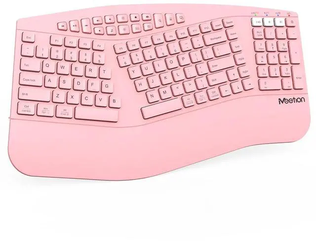 Main image of MEETION Ergonomic Keyboard Wireless, Multi-Device Bluetooth Keyboard, Wrist Rest for Natural Typing, Full-Sized Rechargeable Split Computer Keyboards, for Windows/Mac/PC/Laptop/Ta