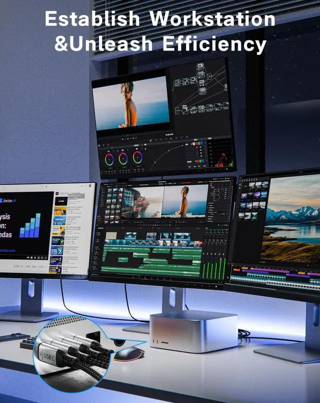 Alt view image 3 of 5 - Zelcaum USB C to DisplayPort 2.1 Cable [16K@30Hz, 8K@120Hz, 2K/4K@240Hz], 80Gbps Thunderbolt 5/4/3 to Display Port 2.1 Cord, USBC to DP for MacBook, Odyssey G8/G9, XPS, iPhone 16/15 Pro Max etc, 6FT