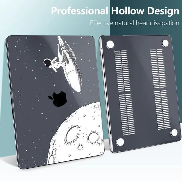 Alt view image 5 of 5 - TWOLSKOO for MacBook Air 15 inch Case 2025 2024 2023 Release M4 A3241 M3 A3114 M2 A2941, Plastic Hard Shell & Screen Protector & Keyboard Cover & Type C Adapter, Flying Astronauts