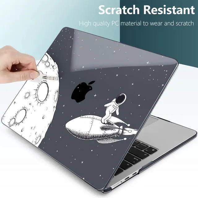 Alt view image 4 of 5 - TWOLSKOO for MacBook Air 15 inch Case 2025 2024 2023 Release M4 A3241 M3 A3114 M2 A2941, Plastic Hard Shell & Screen Protector & Keyboard Cover & Type C Adapter, Flying Astronauts