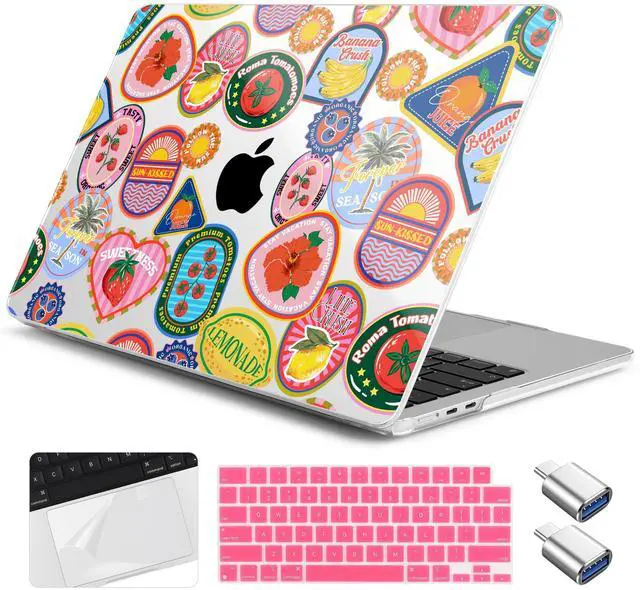 Main image of Yebiseven for MacBook Air 13.6 Inch M4/M3/M2 Case 2025 2024 2023 2022 Released A3240/A3113/A2681, Laptop Hard Shell Case with Keyboard Cover & Trackpad Protector & 2 OTG Adapters, Summer Escape