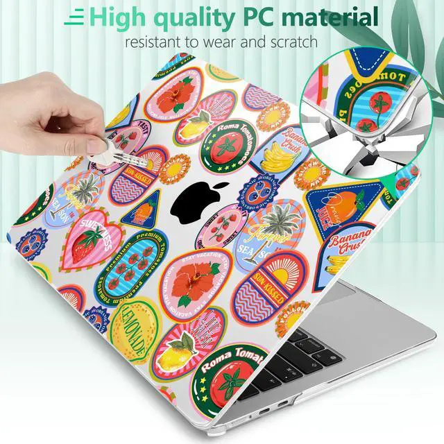 Alt view image 5 of 5 - Yebiseven for MacBook Air 13.6 Inch M4/M3/M2 Case 2025 2024 2023 2022 Released A3240/A3113/A2681, Laptop Hard Shell Case with Keyboard Cover & Trackpad Protector & 2 OTG Adapters, Summer Escape