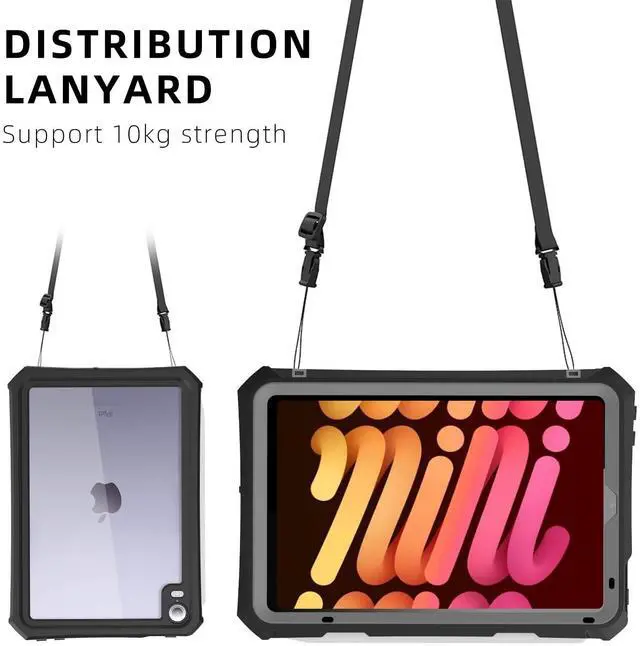 Alt view image 4 of 5 - VGGNUU iPad Mini 6 Case/iPad Mini 7 (A17 Pro) Case,Dustproof, Shockproof Case Cover with 360 Full-Body Protection,Waterproof Case for iPad Mini 7th Gen 2024/iPad Mini 6th Generation 2021 8.3 Inc