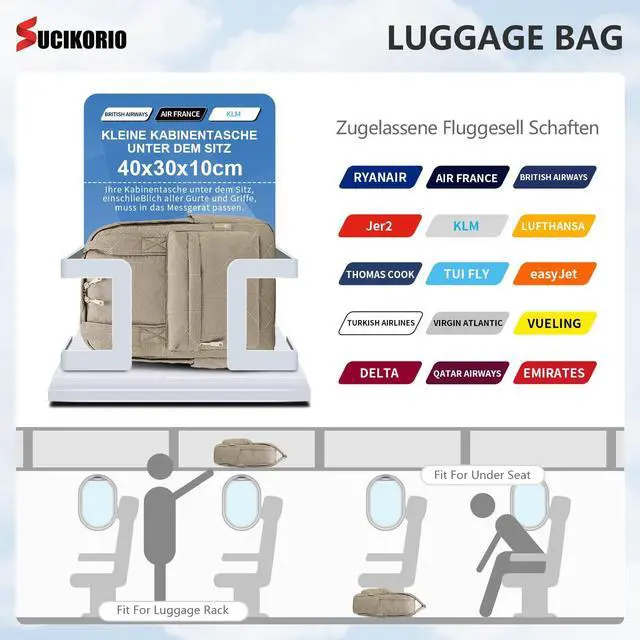 Alt view image 2 of 5 - SUCIKORIO 40X30X10 Personal Item Travel Backpack Carry On Luggage Flight Approved Quilted Puffer 14'' Laptop Backpack Daypack