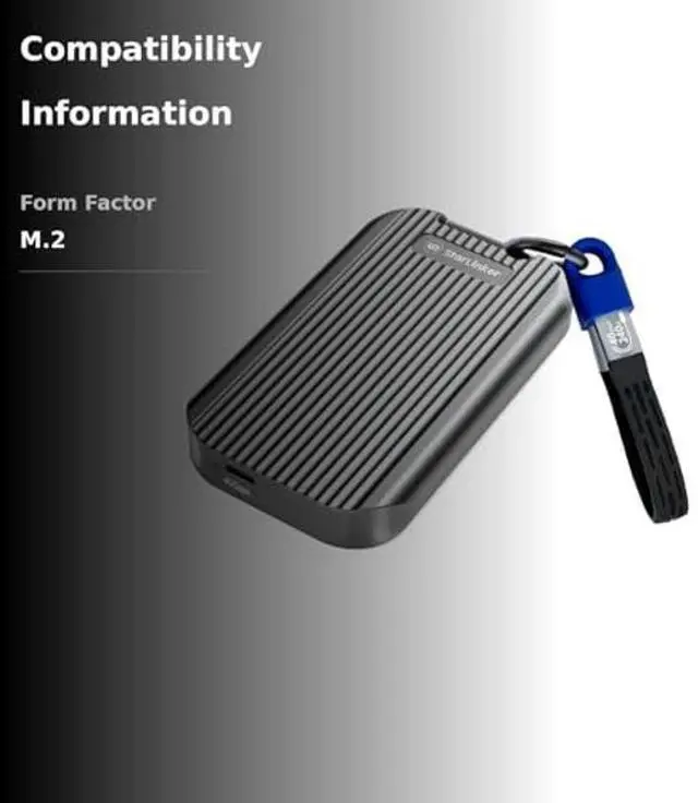 Alt view image 3 of 5 - StarLinker 40Gbps M.2 NVMe SSD Enclosure, USB-C Anti-dust Aluminum External Hard Drive Enclosure, for M1 Pro/Max Mac, Support SSD 2280 B+M M-Key PCle, Compatible with Thunderbolt 4/3, USB4/3 and More