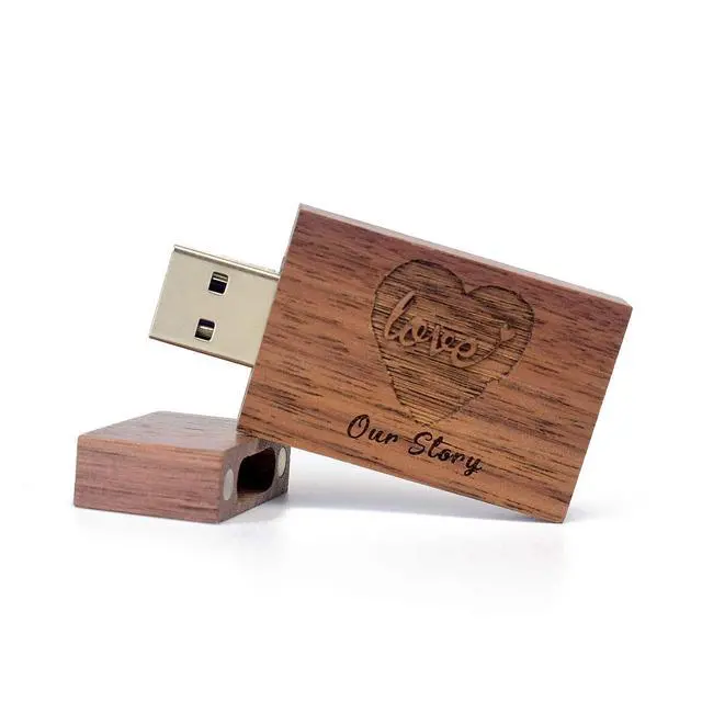 Alt view image 5 of 5 - 64GB Wedding USB Flash Drive with Matching Photo Box - USB 3.0 Memory Stick Engraved with 'Our Story' and Heart Design, Personalized Gifts for Photography/Family/Friends/Couple