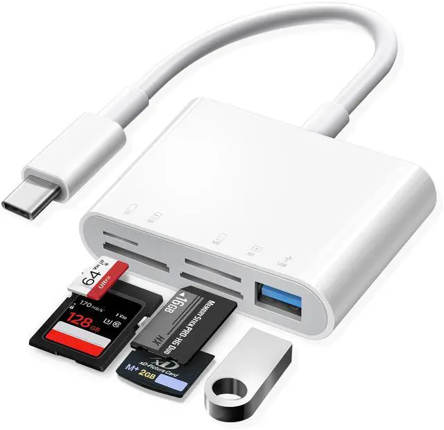 Main image of Oyuiasle USB C SD Card Reader, USB-C to SD MicroSD XD Picture MS Memory Stick Cards, Type C 5 Slots Memory Card Adapter for iPhone 15 iPad Mac Laptop MacBook and Android Galaxy More USBC Devices