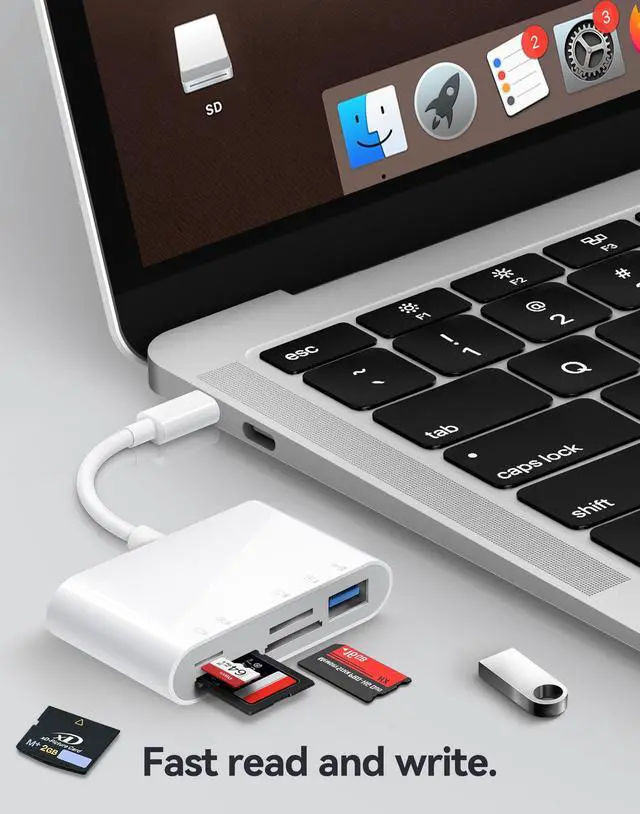 Alt view image 5 of 5 - Oyuiasle USB C SD Card Reader, USB-C to SD MicroSD XD Picture MS Memory Stick Cards, Type C 5 Slots Memory Card Adapter for iPhone 15 iPad Mac Laptop MacBook and Android Galaxy More USBC Devices