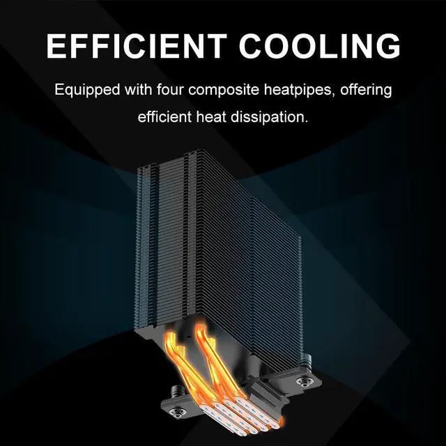 Alt view image 3 of 5 - SAMA A40 CPU Air Cooler  Single Tower, 1x Quiet Guide Ring Fan, Copper Base, Hybrid Fin Design, Low Profile for RAM Clearance, Intel LGA 1700/1200/115X & AMD AM4/AM5 Compatible  Black