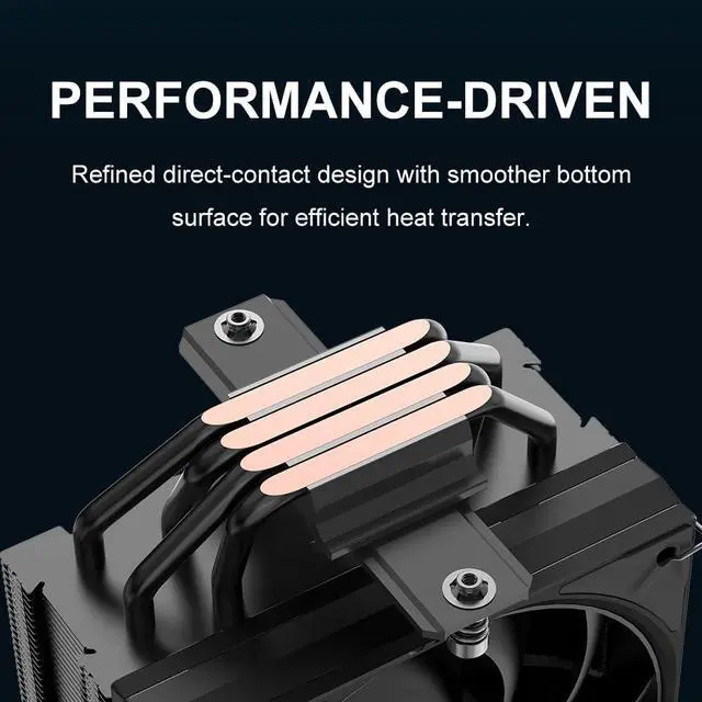 Alt view image 5 of 5 - SAMA A40 CPU Air Cooler  Single Tower, 1x Quiet Guide Ring Fan, Copper Base, Hybrid Fin Design, Low Profile for RAM Clearance, Intel LGA 1700/1200/115X & AMD AM4/AM5 Compatible  Black