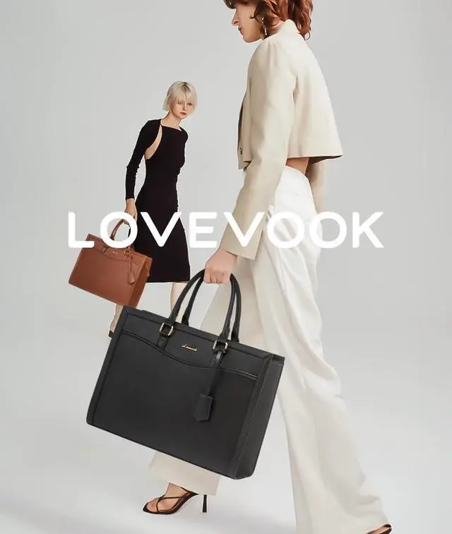 Alt view image 3 of 5 - LOVEVOOK Laptop Tote Bag for Women, Leather Office Work Bag Briefcase fit for 17.3 inch Laptop, Large Teacher Computer Bag Handbag,2pcs Set