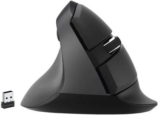 Main image of J-Tech Digital Left Handed Wireless Ergonomic Vertical Mouse for Small Hands with USB Nano Transceiver, AA Battery, 4 DPI, Compatible with Mac and PC, Black [V628ML]