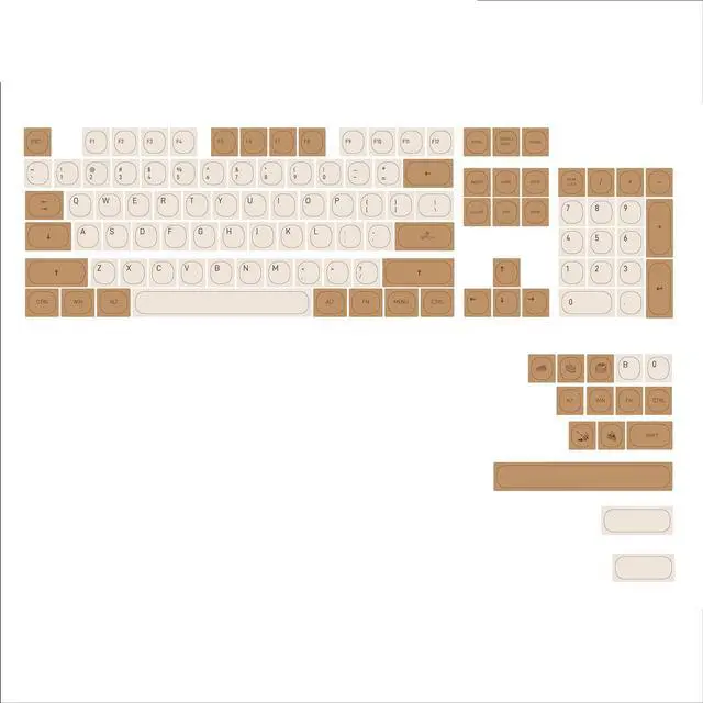 Main image of YUNLEI 119Keys PBT DyeSublimation Keycaps Tiramisu Keycap MAProfile DYE-SUB Keycap for Mechanical Keyboards MAProfile Keycap