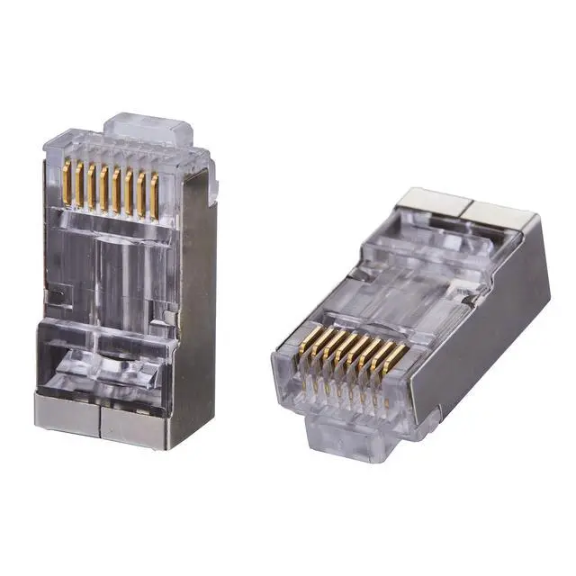 Alt view image 3 of 4 - SATMAXIMUM Shielded Cat6 RJ45 Connectors Gold Plated RJ45 8P8C FTP Ethernet Cable Crimp Modular Plug (50/100 Pack) (100)