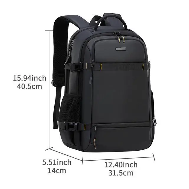 Alt view image 2 of 5 - Wesoke Business Laptop Backpack Large Travel Work Backpack Bag, Water Resistant Carry On Travel Backpack Computer Rucksack Bag Casual Daypack for Men Women Fits 15.6 Inch Laptop and Notebook, Black