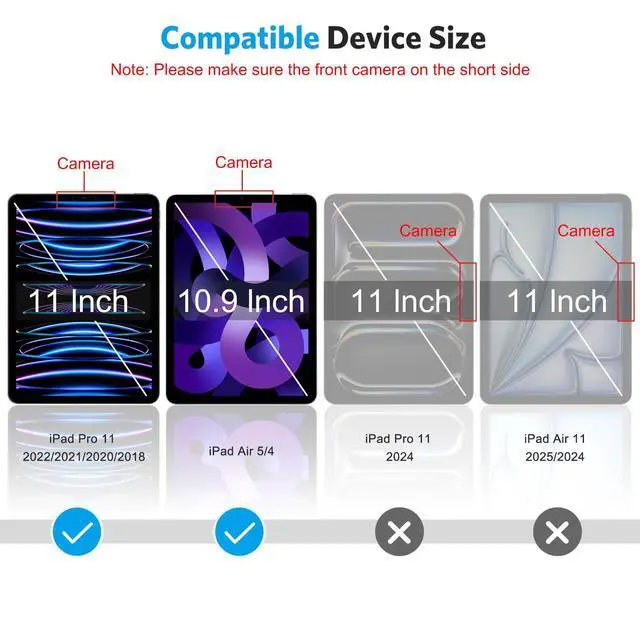 Alt view image 2 of 5 - OMOTON 2 Pack Privacy Screen Protector for iPad Pro 11 Inch 2022/2021/2020/2018 iPad Air 5th 4th Generation Air 5/4 10.9 Inch 2022/2020, Anti-Spy Tempered Glass with Installation Tray, Case Friendly