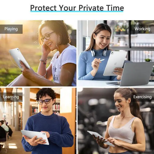 Alt view image 5 of 5 - OMOTON 2 Pack Privacy Screen Protector for iPad Pro 11 Inch 2022/2021/2020/2018 iPad Air 5th 4th Generation Air 5/4 10.9 Inch 2022/2020, Anti-Spy Tempered Glass with Installation Tray, Case Friendly