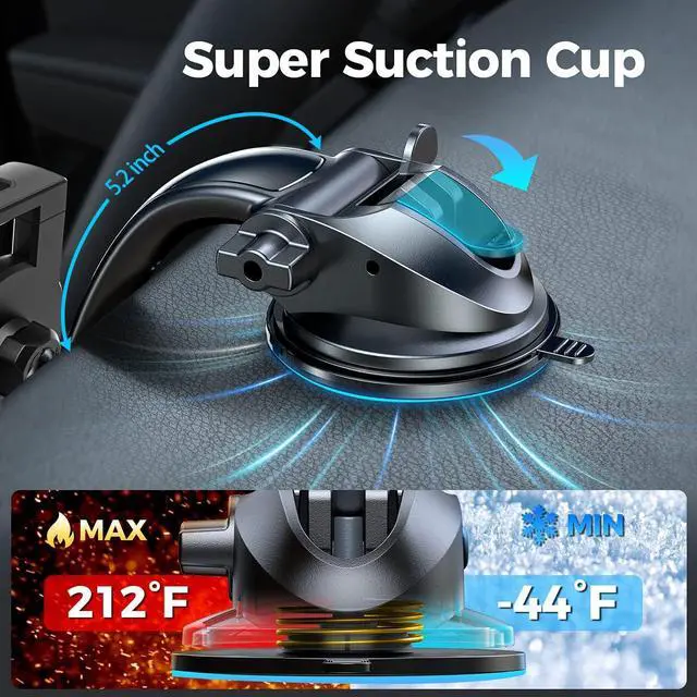 Alt view image 3 of 5 - YOOZ Dashboard Tablet Mount for Car [Adjustable Arm & Stablize] Car Dash Windshield Tablet Holder Suction for 4-13" Devices, iPad Pro 12.9 Air Mini, Galaxy Tabs, Lenovo, iPhone Series