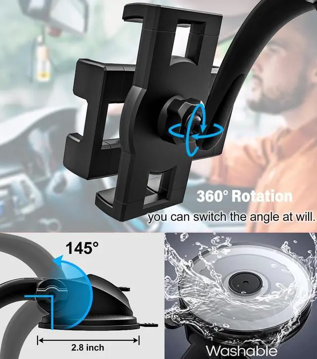 Alt view image 5 of 5 - YOOZ Dashboard Tablet Mount for Car [Adjustable Arm & Stablize] Car Dash Windshield Tablet Holder Suction for 4-13" Devices, iPad Pro 12.9 Air Mini, Galaxy Tabs, Lenovo, iPhone Series