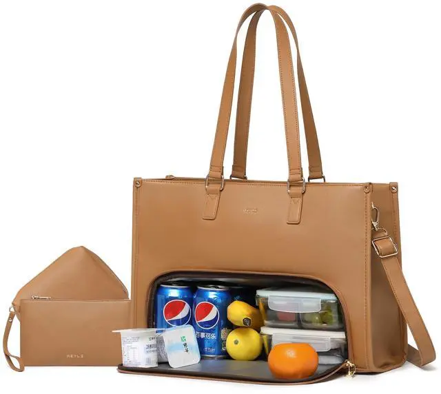Main image of Keyli 3PCS Sets Lunch Tote Bag for Women Laptop Bag for Women 15.6 Inch with Insulated Lunch Compartment Computer Briefcase Waterproof Handbag Large Capacity Business Teacher Office Laptop Purse