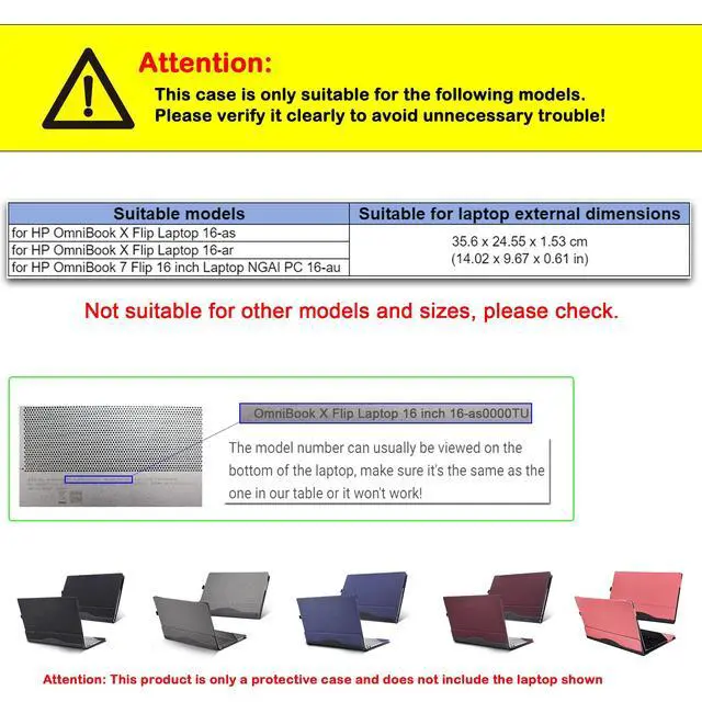 Alt view image 2 of 5 - LIMIYUE Laptop Cover Case for HP OmniBook X Flip 16 inch NGAI 16-as 16-ar & for OmniBook7 Flip 16-au Sleeve,PU Leather Protective Shell Detachable Notebook PC Bag Accessories (Burgundy)