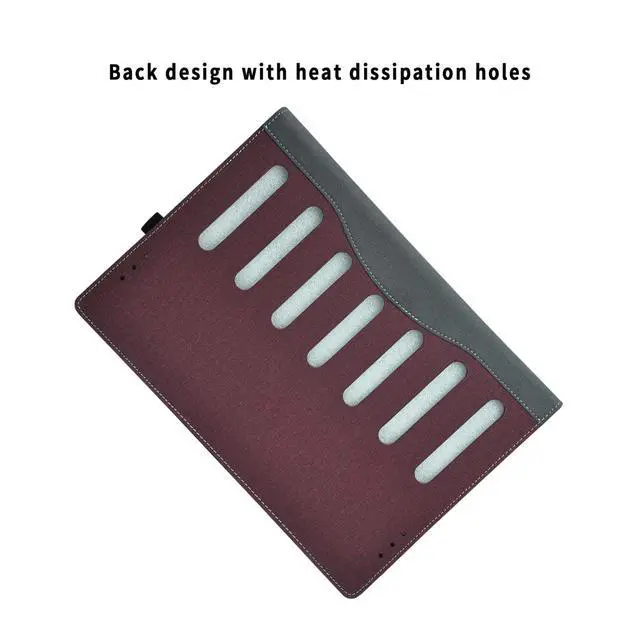 Alt view image 3 of 5 - LIMIYUE Laptop Cover Case for HP OmniBook X Flip 16 inch NGAI 16-as 16-ar & for OmniBook7 Flip 16-au Sleeve,PU Leather Protective Shell Detachable Notebook PC Bag Accessories (Burgundy)