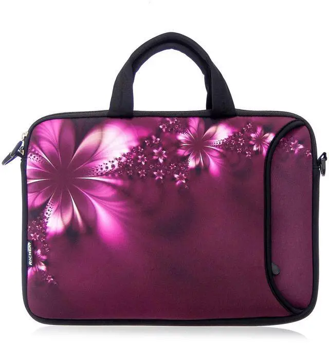 Alt view image 2 of 5 - RICHEN 14 15 15.4 15.6 inch Messenger Bag Carrying Case with Handle Accessory Pocket Fits 14 to 15-Inch Laptops/Notebook/Kids Tablet (14-15.6 inch, Flowers)