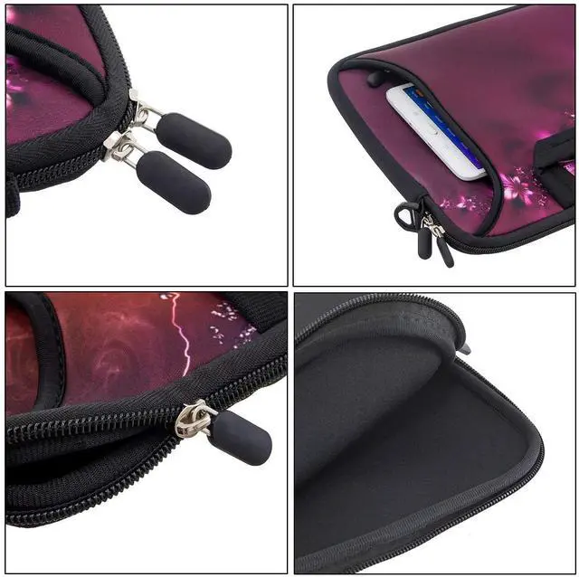 Alt view image 4 of 5 - RICHEN 14 15 15.4 15.6 inch Messenger Bag Carrying Case with Handle Accessory Pocket Fits 14 to 15-Inch Laptops/Notebook/Kids Tablet (14-15.6 inch, Flowers)