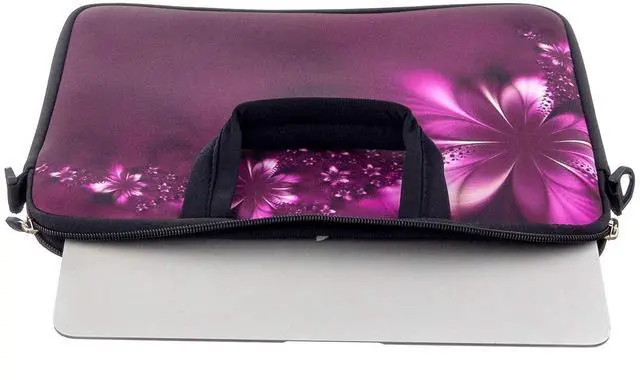 Alt view image 3 of 5 - RICHEN 14 15 15.4 15.6 inch Messenger Bag Carrying Case with Handle Accessory Pocket Fits 14 to 15-Inch Laptops/Notebook/Kids Tablet (14-15.6 inch, Flowers)