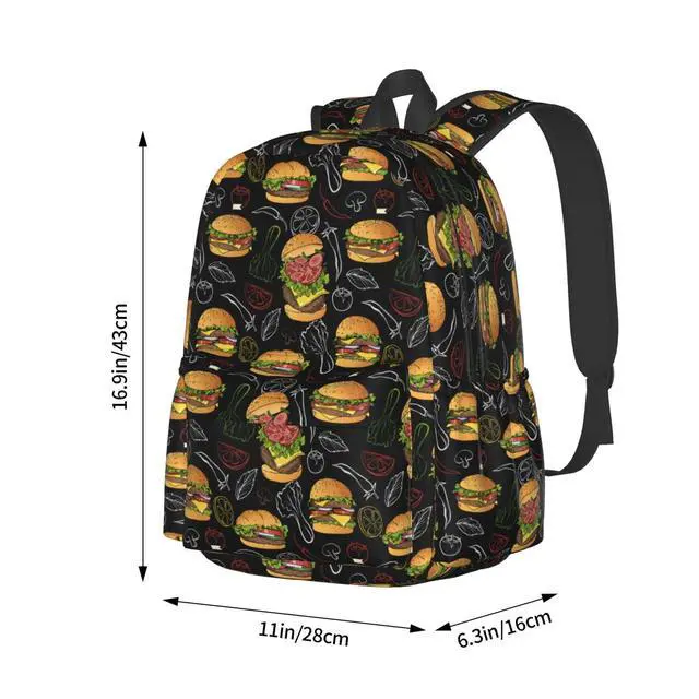 Alt view image 2 of 5 - Odfovowo Hamburger Backpack Travel Backpack for Women Men Work Laptop backpacks Carry on Backpack Computer Backpack Casual Daypack for Hiking Camping Climbing Gifts